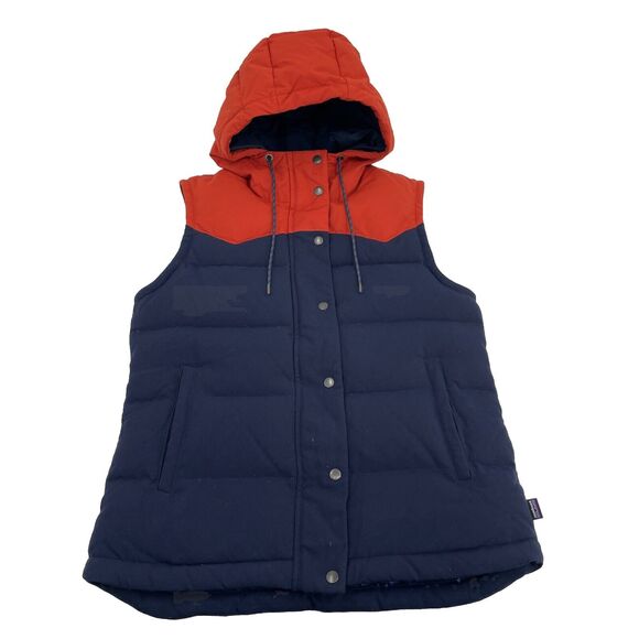 Patagonia Bivy Hooded Down Puffer Vest Womens Medium Style 27746 - Picture 1 of 8